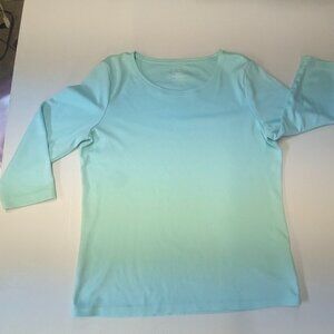 L.L. Bean Size Petite Medium Mint Colored Tee 100% Supima Cotton
